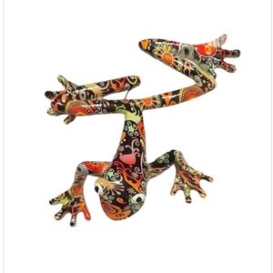 Talavera Style Art Deco Wall Frog Colorful Vibrant